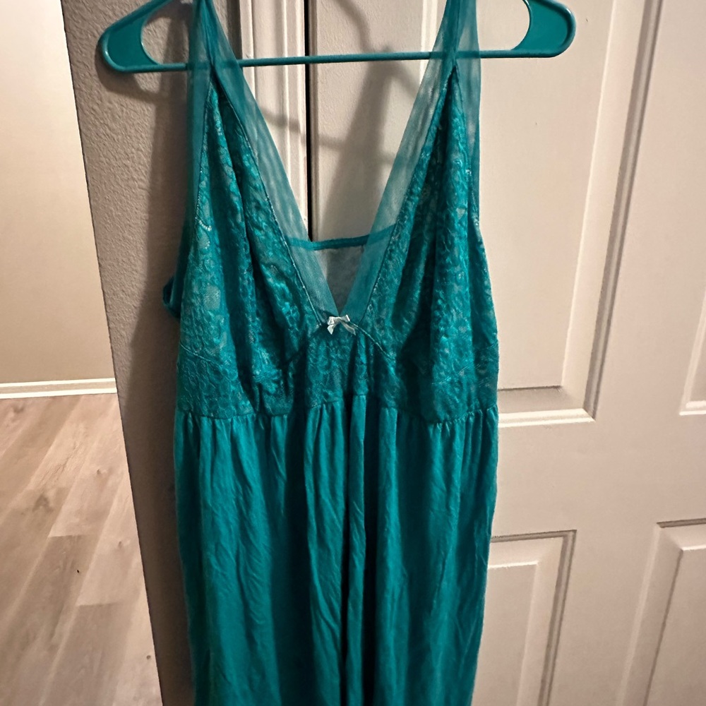 Cacique Teal Lace Chemise